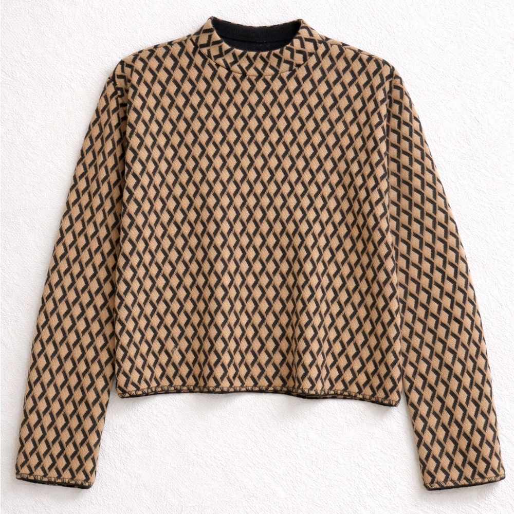 Ann Taylor Shimmery Sweater – Size Large – Black/Brown/Gold – EUC
